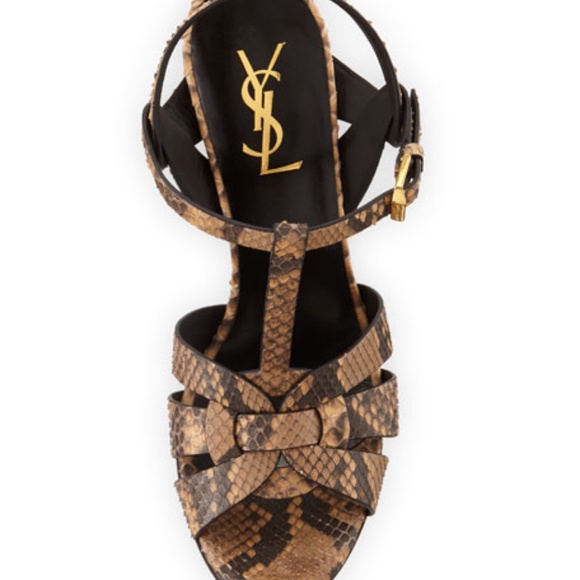 Saint Laurent Tribute Python Platform Sandals - Picture 4 of 11